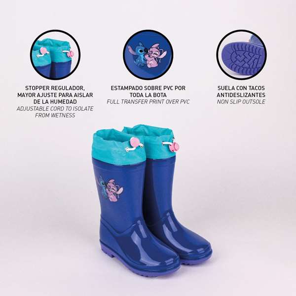 Cerdá Botas de Lluvia PVC Stitch Azul Talla 29 T029