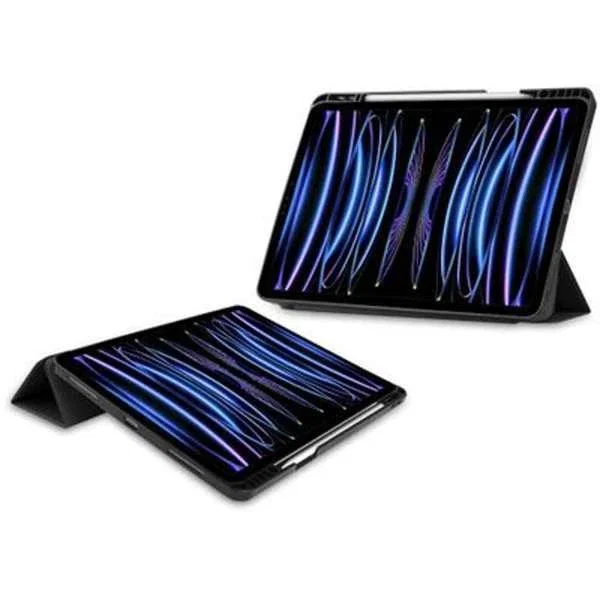Just in Case Funda para iPad Pro 12.9'' (2021/2022) - Funda Trifold con Soporte Magnético y Portabolígrafo en Cuero y TPU, Negro, Ref. 9758261