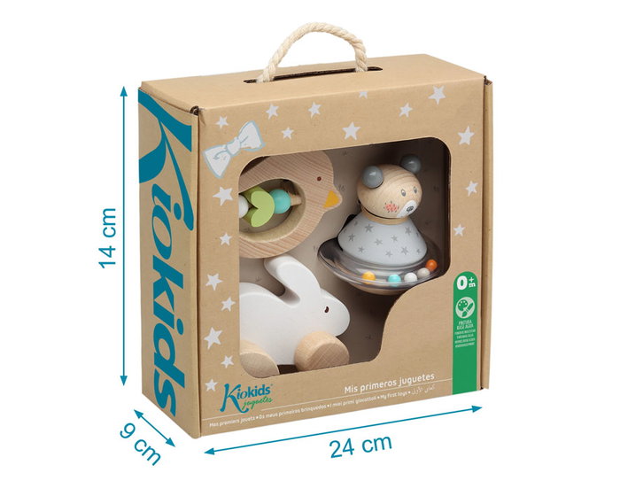 KioKids Set de Juguetes de Madera para Bebé Multicolor +0 meses KioKids Set de Juguetes de Madera para Bebé Multicolor +0 meses