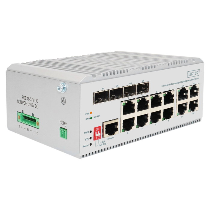 Digitus DN-651139 Conmutador Ethernet PoE Industrial Gigabit L2 Digitus DN-651139 Conmutador Ethernet PoE Industrial Gigabit L2