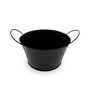 Inde Cubo Metal Redondo Asa Metal Negro 18 cm (24 Unidades)