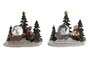 DKD Home Decor Figura de Resina con LED de Trineo (Surtido de 2)
