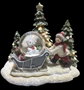 DKD Home Decor Figura de Resina con LED de Trineo (Surtido de 2)