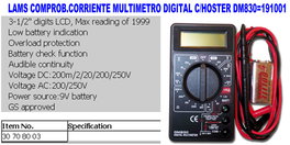 Hoster DM830 Multímetro Digital de Comprobación de Corriente
