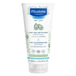 Mustela Gel Limpiador 2 en 1 con Aguacate para Rostro y Cabello