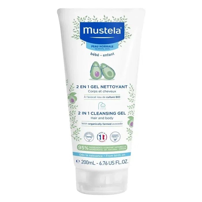 Mustela Gel Limpiador 2 en 1 con Aguacate para Rostro y Cabello Mustela Gel Limpiador 2 en 1 con Aguacate para Rostro y Cabello