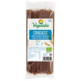 VEGETALIA Espagueti de Espelta Integral 500g Bio - Pasta Ecológica de Harina Integral, Sin Lactosa y Sin Azúcar
