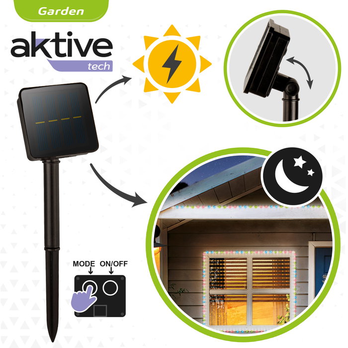 AKTIVE Tira LED Solar Multicolor