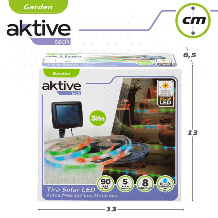 AKTIVE Tira LED Solar Multicolor