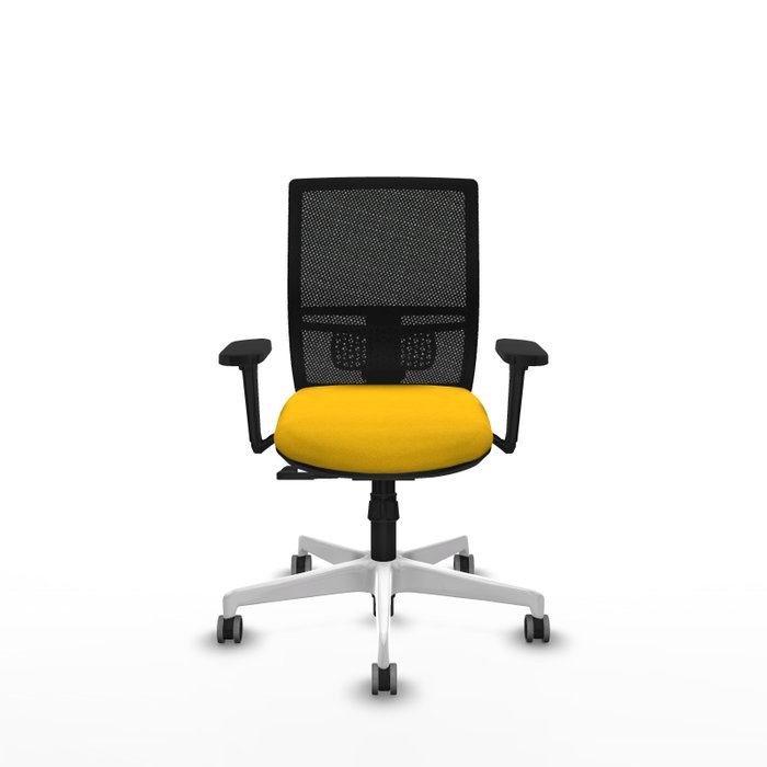 PIQUERAS Y CRESPO Silla de oficina Yunquera con mecanismo Sincro, Amarillo y Negro