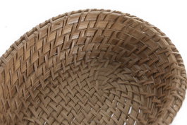 DKD Home Decor Set de 2 Cestas de Bambú y Ratán Natural 29x22x7 cm