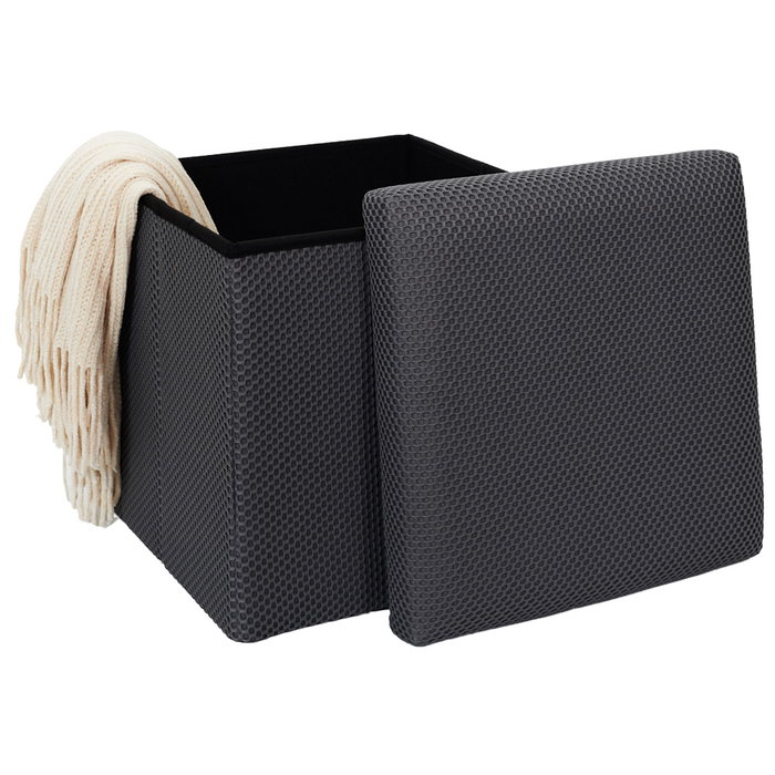 Home Deco Factory Puf Plegable Atom Gris 38x38x38 cm Estructura Madera MDF Tapizado Poliéster Home Deco Factory Puf Plegable Atom Gris 38x38x38 cm Estructura Madera MDF Tapizado Poliéster