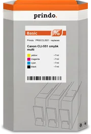 Prindo Multipack de Tintas Basic PRSCCLI551 Negro/Cian/Magenta/Amarillo