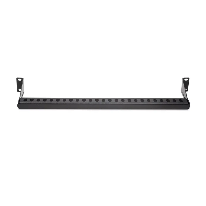 StarTech.com 12S-CABLE-LACING-BAR - Barra Horizontal de Gestión de Cables 1U para Rack de 19" - Profundidad Ajustable (40-96mm) - Guía para Cableado, Negro, Acero