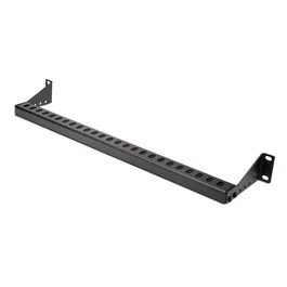 StarTech.com 12S-CABLE-LACING-BAR - Barra Horizontal de Gestión de Cables 1U para Rack de 19" - Profundidad Ajustable (40-96mm) - Guía para Cableado, Negro, Acero