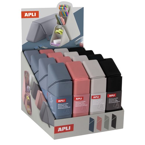 Apli Expositor de 16 Estuches Portatodo Up North Silicona Convertible Surtidos