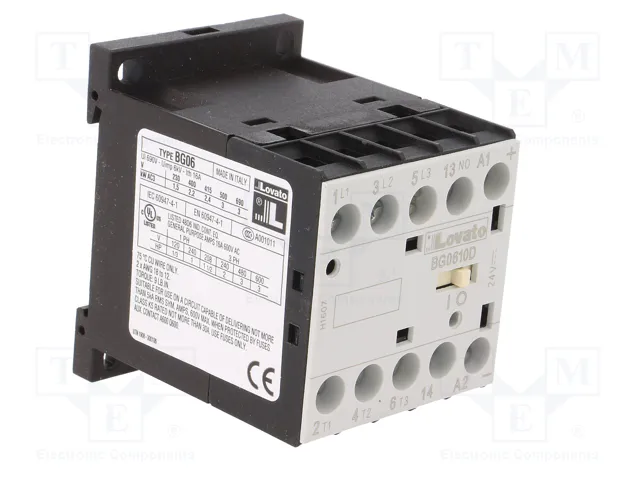 LOVATO ELECTRIC Contactor BG 3-polar 6A 24VDC