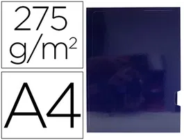 Gio Subcarpeta de Presentación DIN A4, 2 Solapas, Cartulina Plastificada 275 g/m², Color Azul