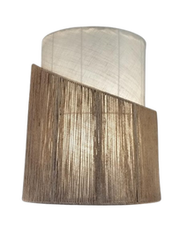 DKD Home Decor Lámpara Aplique Urban Marrón Crudo Metal Yute Pared 17 x 40 x 34 cm