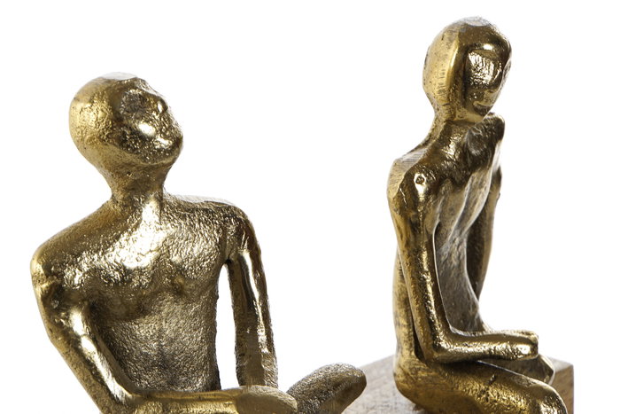 DKD Home Decor Figura Mango y Aluminio Personas Dorado