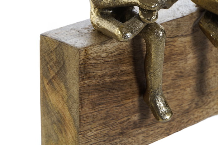 DKD Home Decor Figura Mango y Aluminio Personas Dorado