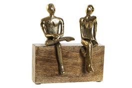DKD Home Decor Figura Mango y Aluminio Personas Dorado