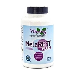 Vbyotics Mela Rest Plus 120 Cápsulas, Complemento con Melatonina y L-Triptófano para el Descanso