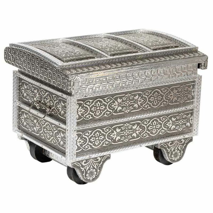 Caja-Joyero Alexandra House Living Plateado Aluminio Madera MDF 20 x 25 x 30 cm Caja-Joyero Alexandra House Living Plateado Aluminio Madera MDF 20 x 25 x 30 cm