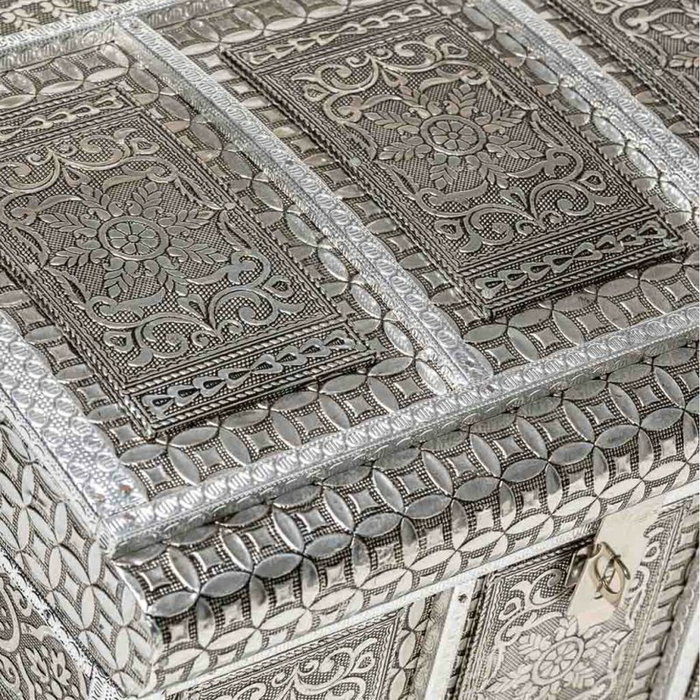 Caja-Joyero Alexandra House Living Plateado Aluminio Madera MDF 20 x 25 x 30 cm Caja-Joyero Alexandra House Living Plateado Aluminio Madera MDF 20 x 25 x 30 cm