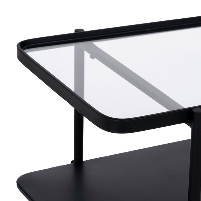 Consola Negro Metal-Cristal 70 X 33,50 X 75 cm