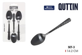 Inde Set 3 Cucharas de Postre Moma Black Matt (12 Cajas)