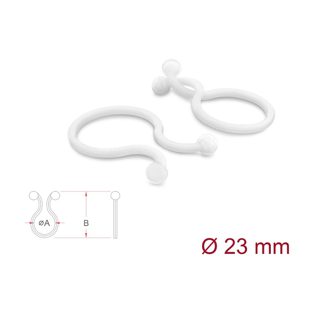 DeLOCK Kabeldriller Ø 23 mm transparente, 100 piezas