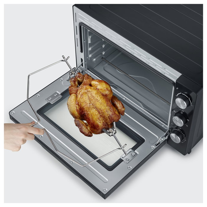 Severin TO 2073 XXL Horno Tostador Independiente, 60 Litros, Negro, Con Piedra Pizza y Parrilla, 100-230°C, 2200W