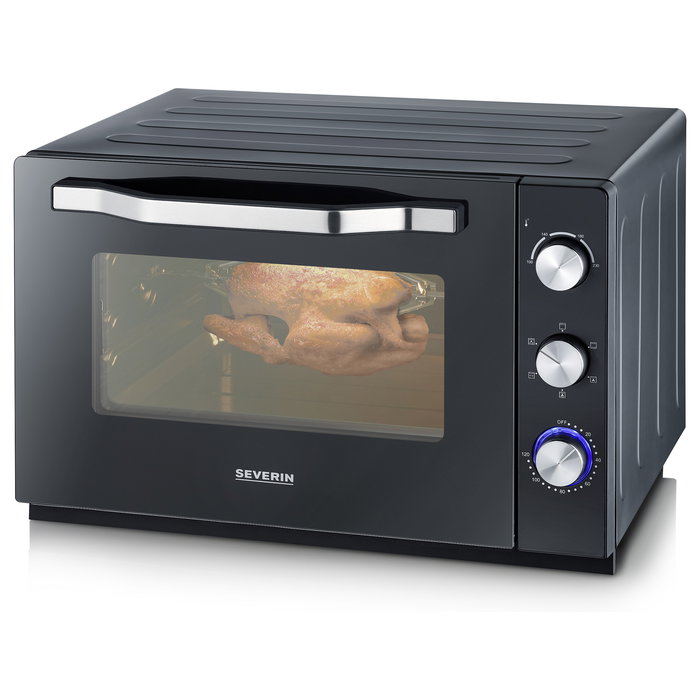 Severin TO 2073 XXL Horno Tostador Independiente, 60 Litros, Negro, Con Piedra Pizza y Parrilla, 100-230°C, 2200W
