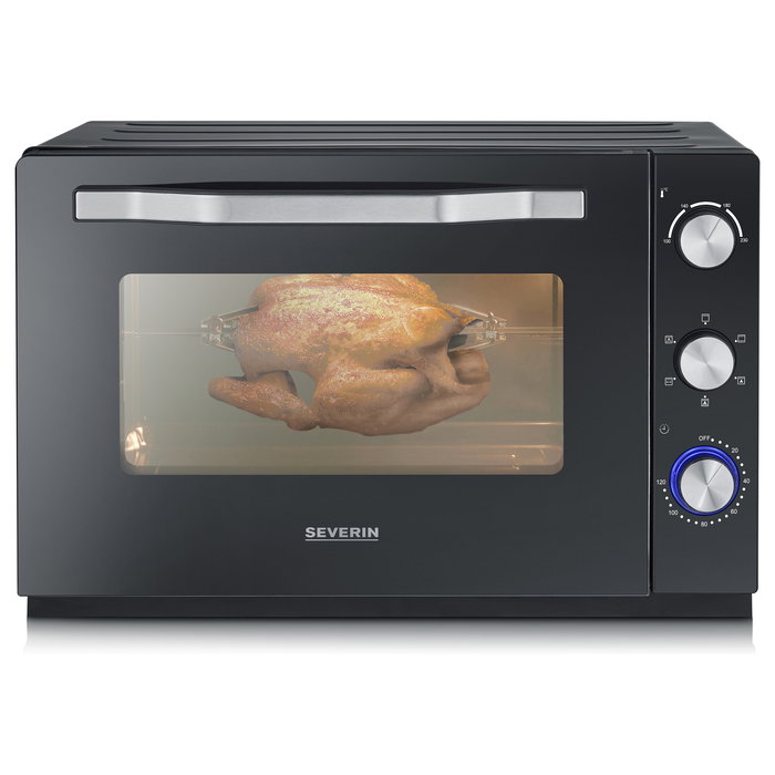 Severin TO 2073 XXL Horno Tostador Independiente, 60 Litros, Negro, Con Piedra Pizza y Parrilla, 100-230°C, 2200W