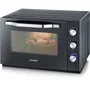 Severin a 2073 Horno XXL 60 L con Calor Giratorio, 2200 W, Piedra de Pizza y Temporizador 120 Minutos, Negro/Acero Inoxidable