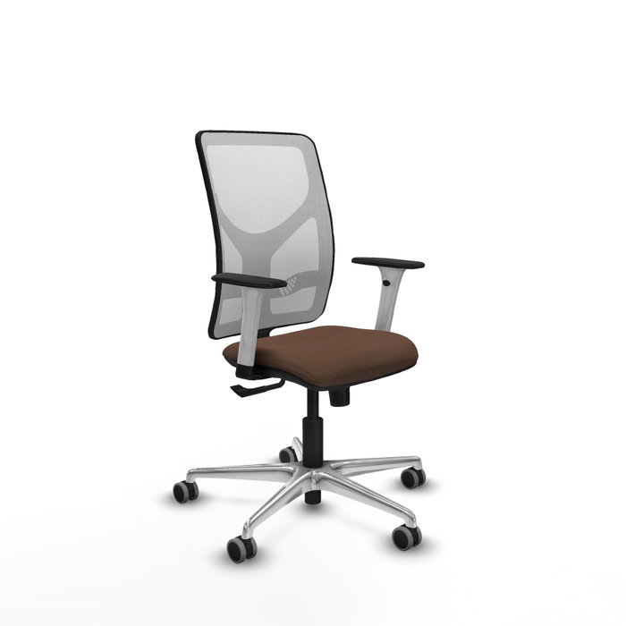 PIQUERAS Y CRESPO Silla de oficina Motilla con mecanismo Sincro, Marrón oscuro y Blanco PIQUERAS Y CRESPO Silla de oficina Motilla con mecanismo Sincro, Marrón oscuro y Blanco
