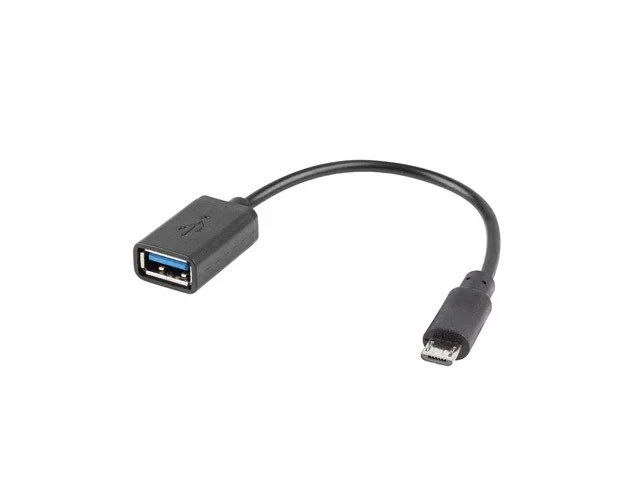 Lanberg AD-OTG-UM-01 Adaptador USB OTG 0.15m Micro-USB A (Macho) a USB A (Hembra), USB 2.0, 480 Mbit/s, Negro