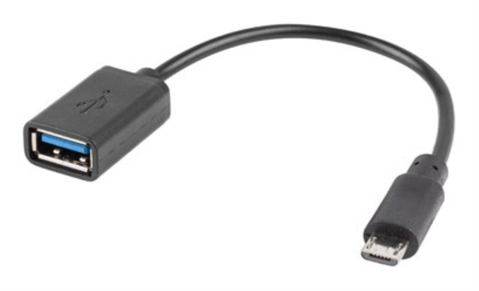 Lanberg Adaptador OTG Micro-USB macho a USB-A hembra negro 0,15 m