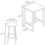 Home Deco Factory Juego De Mesa Con 2 Taburetes Loka Industrial