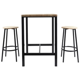 Home Deco Factory Juego De Mesa Con 2 Taburetes Loka Industrial