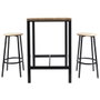 Home Deco Factory Juego De Mesa Con 2 Taburetes Loka Industrial