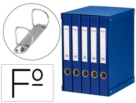 Pardo Módulo Archivador 5 Compartimentos Folio 2 Anillas 25 mm Azul Cartón 350x230x300 mm