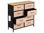 GIFTDECOR Mueble de 8 cajones efecto madera Madera-Negro