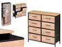GIFTDECOR Mueble de 8 cajones efecto madera Madera-Negro