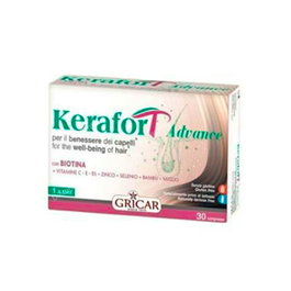 Gricar Kerafort Advance Complemento Alimenticio para el Cabello 30 Comprimidos - Biotina, Zinc, Vitaminas