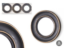 Giftdecor Set 3 Espejos Redondo Negro Dorado 76x2.5x26cm (Set de 8)