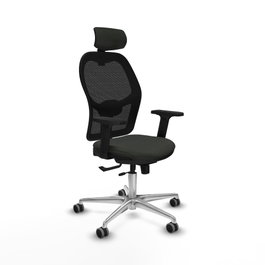 PIQUERAS Y CRESPO Silla de oficina Jorquera con mecanismo Sincro/Traslack, Tela Negra