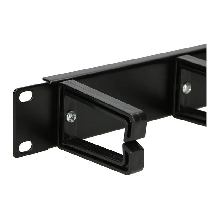 Extralink Organizador de cables 1U con soportes de plástico Negro