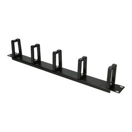 Extralink Organizador de cables 1U con soportes de plástico Negro